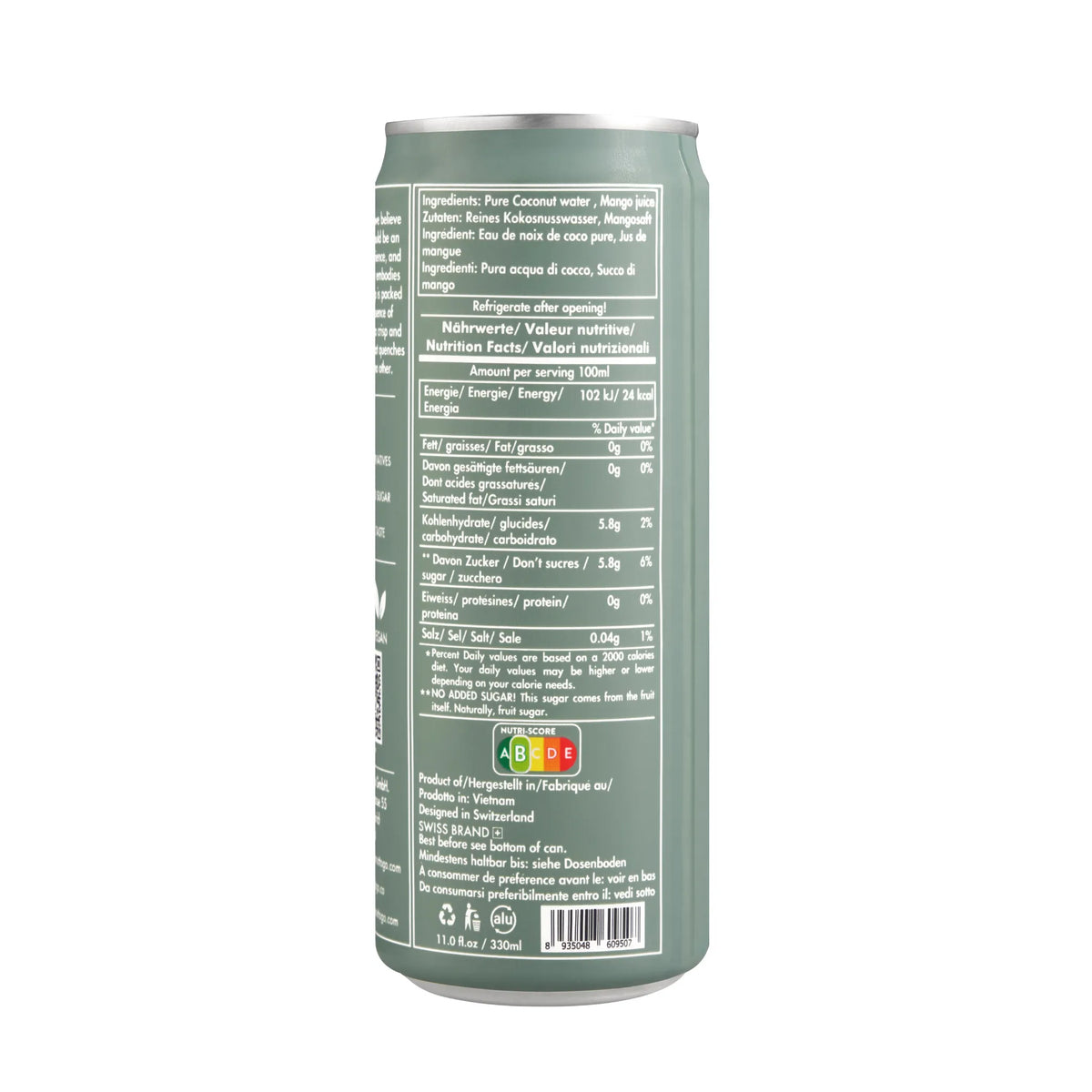 COCONUT WATER + MANGO 24x330ml